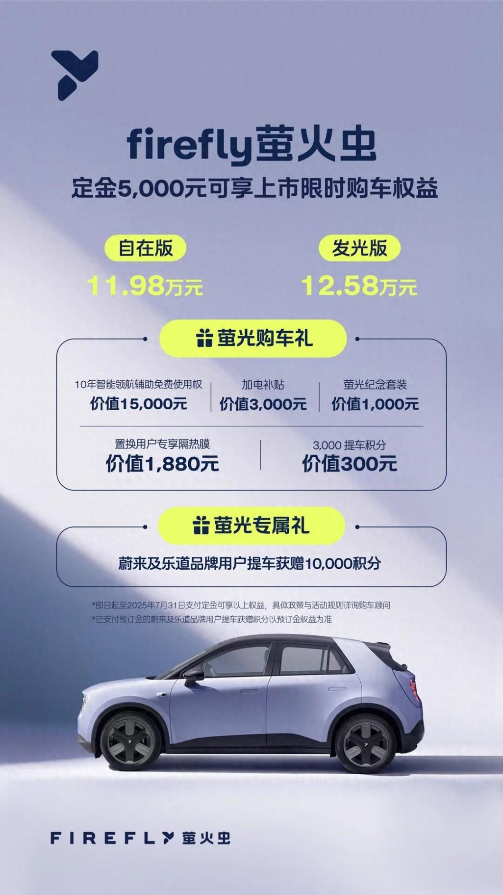 蔚來全新品牌firefly螢火蟲首款同名車型正式上市,11.98萬元起